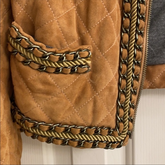 Haute Hippie suede jacket with chain detail M - Picture 2 of 3